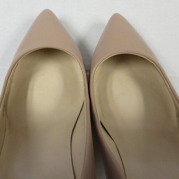 NINE WEST Etta Leather Pumps Shoes Womens 9.5 Nude Tan Pointed Toe Stiletto Heel - Picture 5 of 15